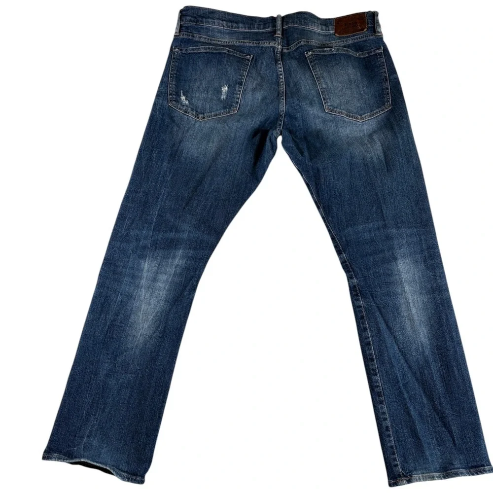 Polo Ralph Lauren Original Jeans Mens 36x30‎ Blue Denim Straight Leg Whiskered